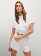 M A N G O spodenki szorty tenisowe komplet set t-shirt tenisowy z kapturem