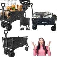 WÓZEK TRANSPORTOWY OGRODOWY TURYSTYCZNY DUŻY SKŁADANY POJEMNY SOLIDNY 120L