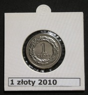 Polska 1 złoty 2010 - z oryginalnego woreczka bankowego NBP - stan menniczy