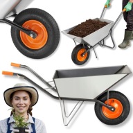 TACZKA OGRODOWA BUDOWLANA STALOWA SPAWANA MOCNA 120L 210KG WÓZEK OGRODOWY