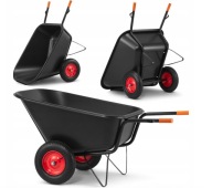 TACZKA OGRODOWA DWUKOŁOWA KOLEBA WÓZEK PASZOWY JAPONKA SPAWANA 350L HIGHER