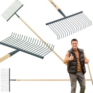 GRABIE DO LIŚCI TRAWY TRAWNIKA METALOWE DRUCIANE LEKKIE DREWNIANY TRZON 150