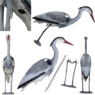 CZAPLA SIWA FIGURKA OGRODOWA ODSTRASZACZ 65CM DO OCZKA REALISTYCZNA + PRĘT