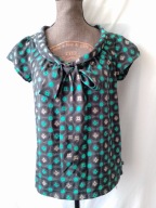 Bluzka w geometryczny wzór z krótkimi rękawami-S/M