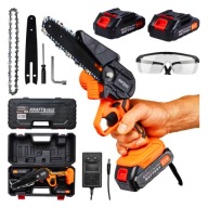 PIŁA ŁAŃCUCHOWA AKUMULATOROWA 6” 2xAKU 1500mAh 21V PILARKA GAŁĘZIÓWKA MOCNA