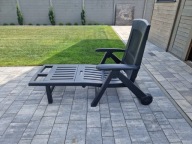 LEŻAK Z KÓŁKAMI PODNÓŻKIEM VIDA XL PLASTIKOWY, ANTRACYTOWY