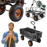 WÓZEK TRANSPORTOWY OGRODOWY CZTEROKOŁOWY TACZKA PRZYCZEPKA XXL 400KG 100L
