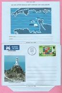 Anglia Jersey 1985, aerogram ** 20 + 4p. latarnia morska, morze, herb, mapa