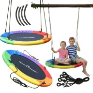 HUŚTAWKA OGRODOWA DLA DZIECI WISZĄCA BOCIANIE GNIAZDO DUŻA XXL 120CM ZESTAW