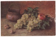 Martwa Natura Winogrona jabłka orzechy kosz ok.1910r.