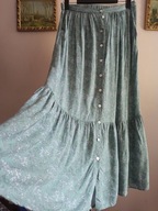 STR długa SPÓDNICA z kieszeniami falbaną 40/42