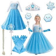 STRÓJ KARNAWAŁOWY DLA DZIEWCZYNKI KOSTIUM NA BAL ELSA KRAINA LODU S 104-110