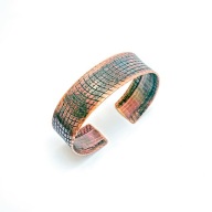 Bransoleta z miedzi, wężowa skórka. Ręczna robota, nowy model.