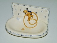 Mydelniczka ceramiczna w kształcie wanny , unikat , wisząca lub stojąca