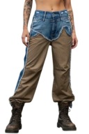 Redesign re design spodnie brąz country jeans destroyed oversize m l xl