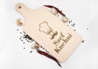 Drewniana Deska do Krojenia 31x14cm z Grawerem Napis szef kuchni grilla