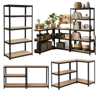 REGAŁ MAGAZYNOWY METALOWY WARSZTATOWY DO GARAŻU 180x90x30CM 875KG WCISKANY