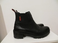 Buty botki kozaki Lasocki czarne 37 skóra naturalna wsuwane codzienne