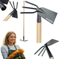 MOTYKA Z WIDEŁKAMI I TRZONEM TRAPEZOWA DO OGRODU MOCNA SOLIDNA