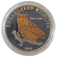 500 TOGROG 2005 MONGOLIA PUCHACZ SREBRO PROOF POZŁACANY L