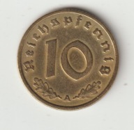 III Rzesza 10 pfennig 1937 A ladny stan