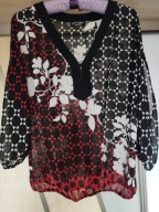 BLUZKA CIENKA ŁADNA KOLORYSTYCZNIE Z ROZCIĘCIAMI NA RĘKAWACH R.L/XL