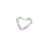 Kolczyk do ucha serce z niobu rozginane 1,2/12 mm dla alergików benzynka