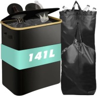 KOSZ NA BUTELKI KAUCYJNE ZWROTNE 2 TORBY Z UCHWYTAMI 141L SOLIDNY CZARNY