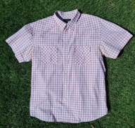 Koszula męska Vistula biel/róż/beż kratka koł. 43 ,182 r. L/54, BDB