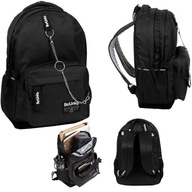 PLECAK SZKOLNY MLODZIEZOWY CZARNY Z ŁAŃCUSZKIEM BeUniq