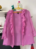 D silkland narzutka cekiny mgiełka falbanki Jedwab