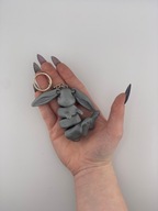 Brelok ruchomy królik kolor szary