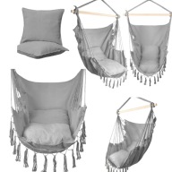 FOTEL WISZĄCY OGRODOWY KRZESŁO BRAZYLIJSKIE HAMAK DWIE PODUSZKI WYGODNY