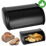 CHLEBAK METALOWY CZARNY DUŻY POJEMNIK NA CHLEB PIECZYWO STALOWY 36cm