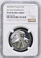 10 zł 2025 - Hetmani - Jan Karol Chodkiewicz - NGC PF69 1 oz uncja 999