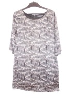 SOAKED BIAŁO SZARA LUŹNA CIENIOWANA SUKIENKA 40 L