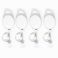 4X SKI-PASS BRELOK NA INDENTYFIKATOR Z KARABIŃCZYKIEM KÓŁECZKO KLIPS BIAŁY