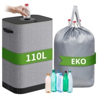 Kosz na butelki, puszki zwrotne z wyjmowanym workiem, do segregacji - 110L