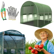 TUNEL FOLIOWY OGRODOWY 2x3M SZKLARNIA WYTRZYMAŁY MAŁY FOLIA UV STELAŻ 6M2