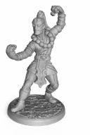 Fantasy Mnich Wojownik 15 cm 3D –srebrna figurka PLA oriental fantasy