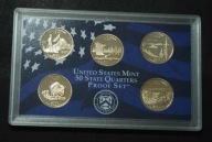 USA - 2005 - stempel lustrzany - zestaw mennica S - 5 monet - 1/4 Dolar