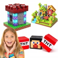 KLOCKI MAGNETYCZNE 3D DUŻY ZESTAW 2 FIGURKI PUDEŁKO DLA DZIECKA NA PREZENT