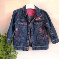 Dziewczęca kurtka jeansowa Butterfly 74 80 fantastyczna haftowana (265)