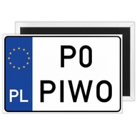 MAGNES TABLICA REJESTRACYJNA "PO PIWO" PREZENT MECHANIK dowolny napis tekst