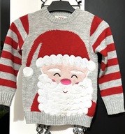 5 Sweter Star Clothing Świąteczny Bożonarodzeniowy z Mikołajem 6 lat 116cm