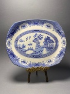 ANTYK DUŻA PATERA ANGIELSKA NIEBIESKA CERAMIKA #312