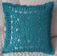 Poszewka szydełkowa 40x40 Poduszka wzór 41 turkus