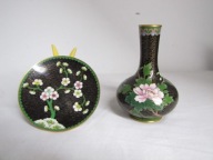 WAZON + TALERZYK MOSIĄDZ EMALIA PIECOWA CLOISONNE