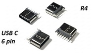 Gniazdo USB C 6-PIN 3.1 SMD (r4)