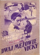 DWAJ MĘŻOWIE PANI VICKY -LORETTA YOUNG -film -program kinowy -lata 30-te